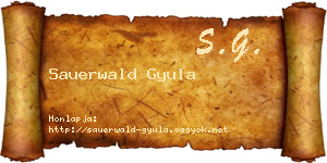 Sauerwald Gyula névjegykártya